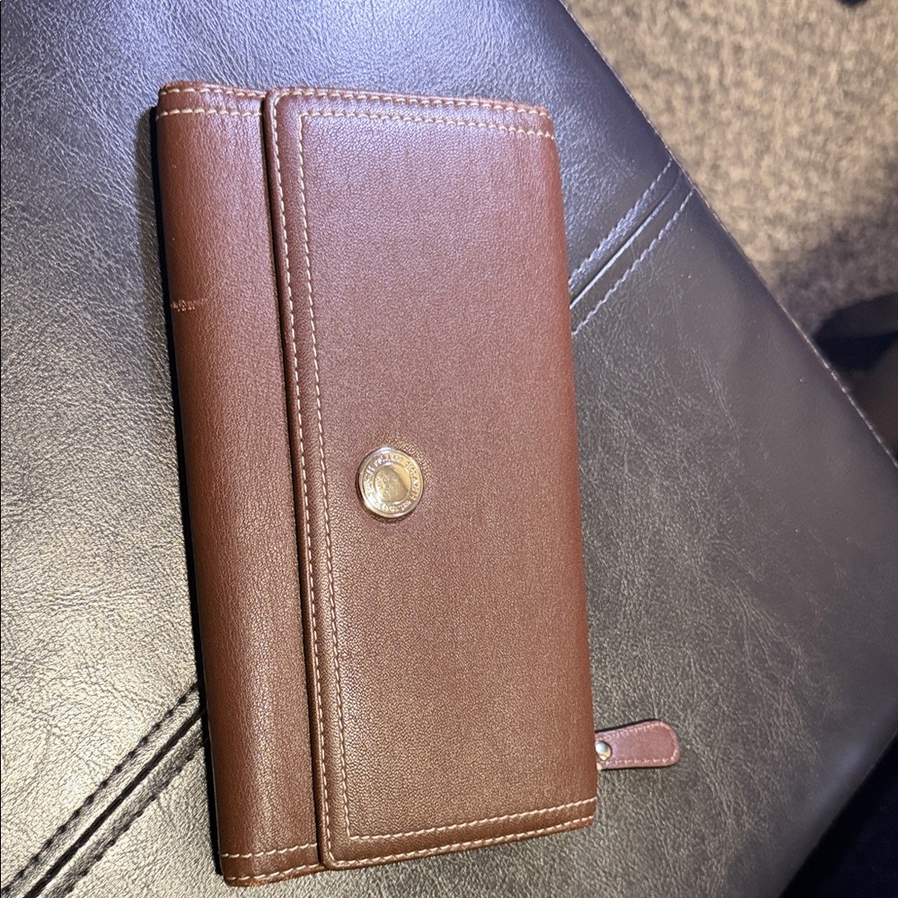 Coach Pink and Brown Leather Wallet